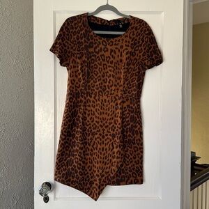 Aqua leopard print mini dress